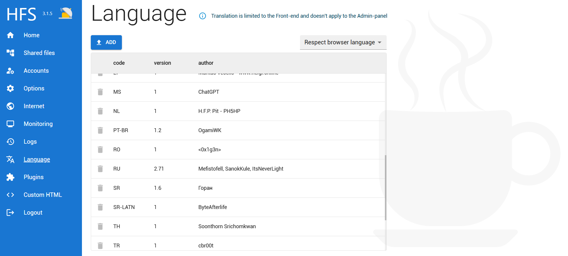 HFS: HTTP File Server 3.1.5
